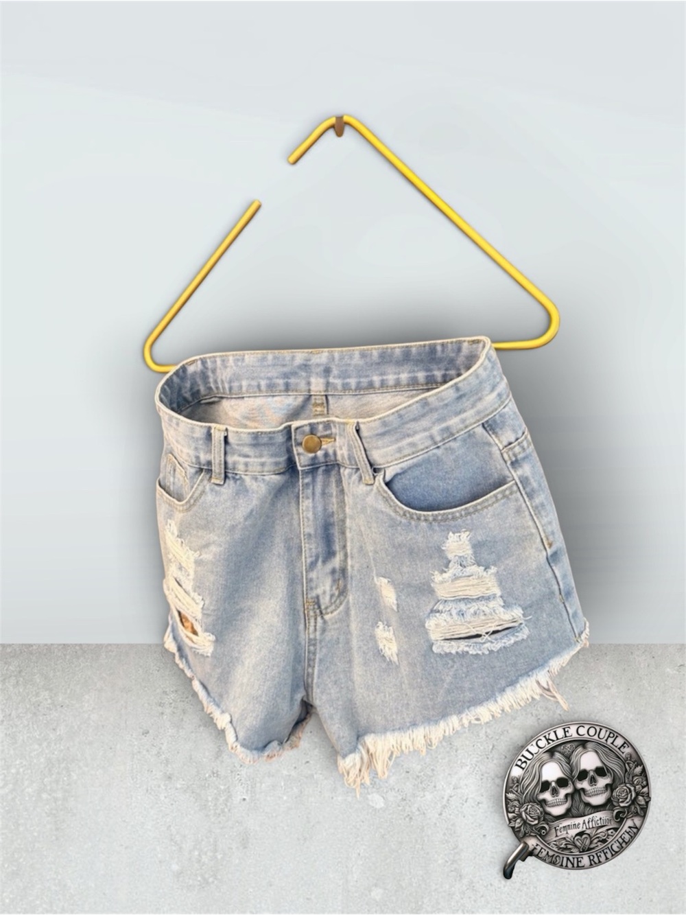 SHEIN Destroyed Frayed High Waist Denim Women’s Shorts Size 30